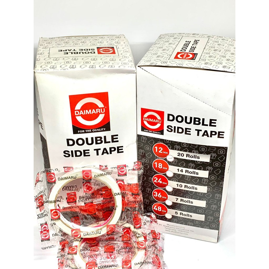 

(per pcs) Double tape daimaru 0.5 inch 12mm dan Double tape daimaru 1 inch 24mm