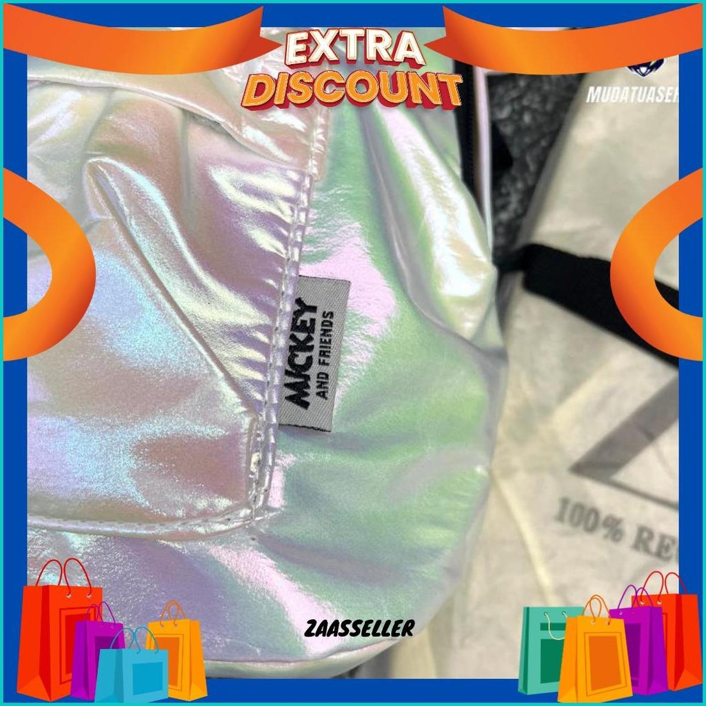 Mickey X Zara Glitter Mini Backpack / Tas Ransel Anak /  Bagpack / Tas Sekolah / Tas Kuliah / Tas Ke