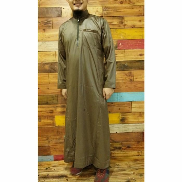 Jubah Saudy Al Amwa Platinum Zipper Polyester