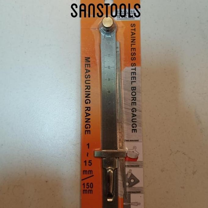 

bore taper gauge 15mm + mistar penggaris 15cm 150mm bor tapper gage