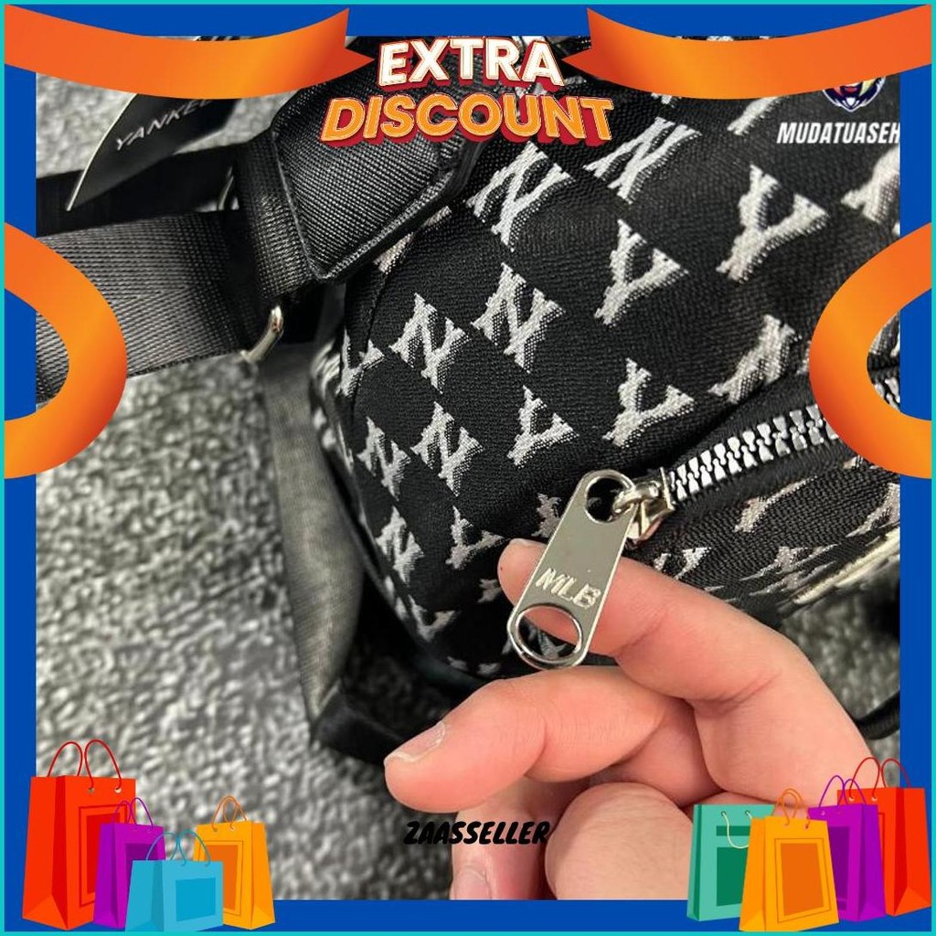 Mlb Ny Jacquard Monogram Bucket Bag Slingbag / Bucketbag / Tas Serut / Tas Wanita / Tas Korea / Tas 