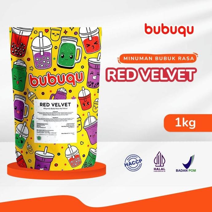 

baru bubuqu bubuk minuman red velvet 1kg - powder red velvet untuk minuman kekinian