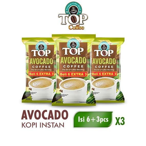 

baru top coffee avocado instant 20gr x9pcs x3 - kopi rasa alpukat unik