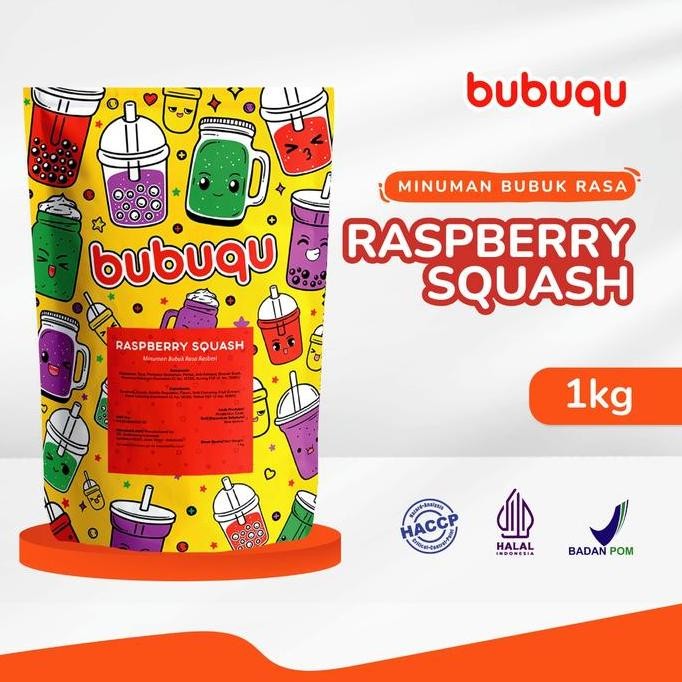 

baru bubuk minuman raspberry squash 1kg - powder drink rasa frambos bubuqu
