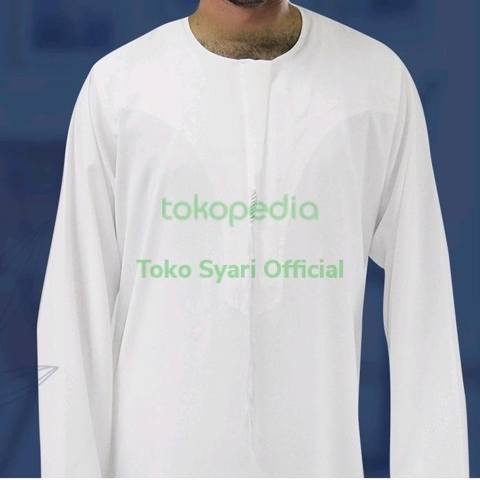 Jubah Gamis Ikaf Omany Hitam Putih Arab Pria Ikhwan Muslim 52 54 56 58