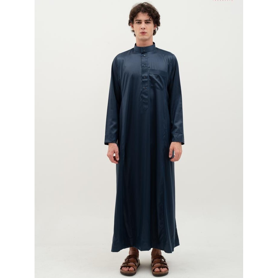 Al Haramain Jubah / Gamis Pria Remaja & Dewasa Viet Polos / Jubah Al Haramain | Navy | Biru Gelap | 