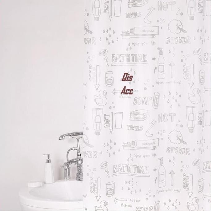 FORHOM Tirai Kamar Mandi PEVA Plus Pengait 180x200 Cm - Bathtime