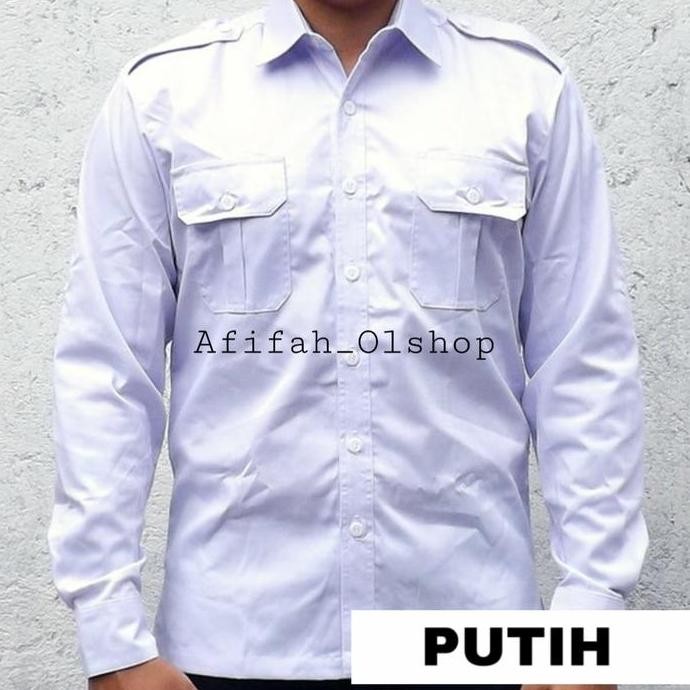 Kemeja Seragam Pdh Pdl Lengan Panjang Putih Enzino Sport