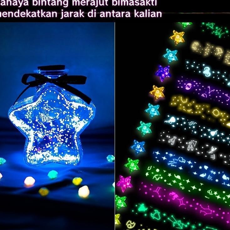 

Readycahaya Malam 540Pcs Kertas Gami Bintang Star R Gami R Quilling Luminous Glown In The Dark