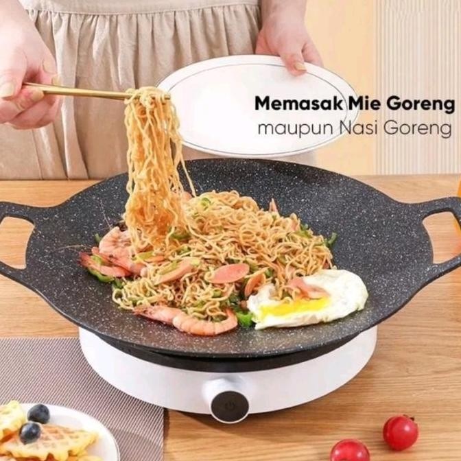 :>:>:>:>] Wajan grill bbq anti lengket wajan kondusi griller pan panggang wajan korea bbq multifungs