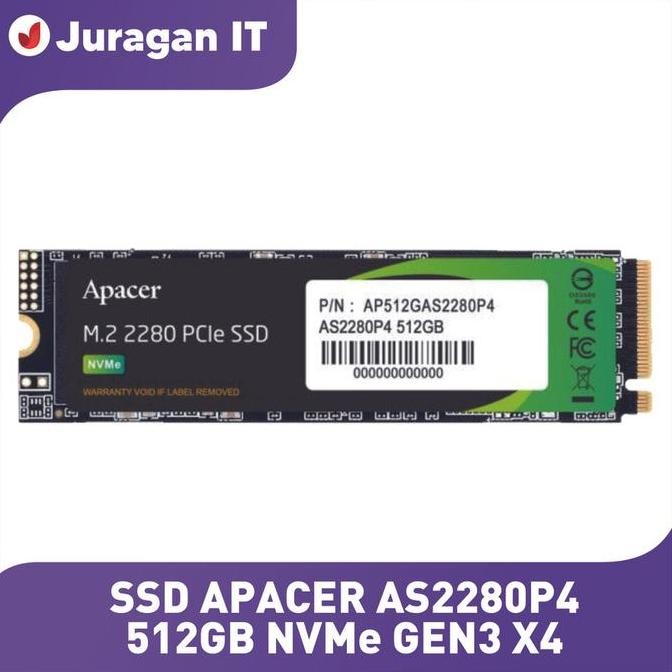 SSD Apacer AS2280P4 M.2 2280 Pcie Gen3 Nvme 512GB
