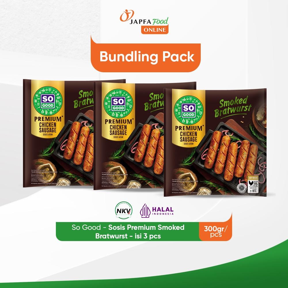 

So Good Sosis Premium Smoked Bratwurst 300gr - Isi 3 pack