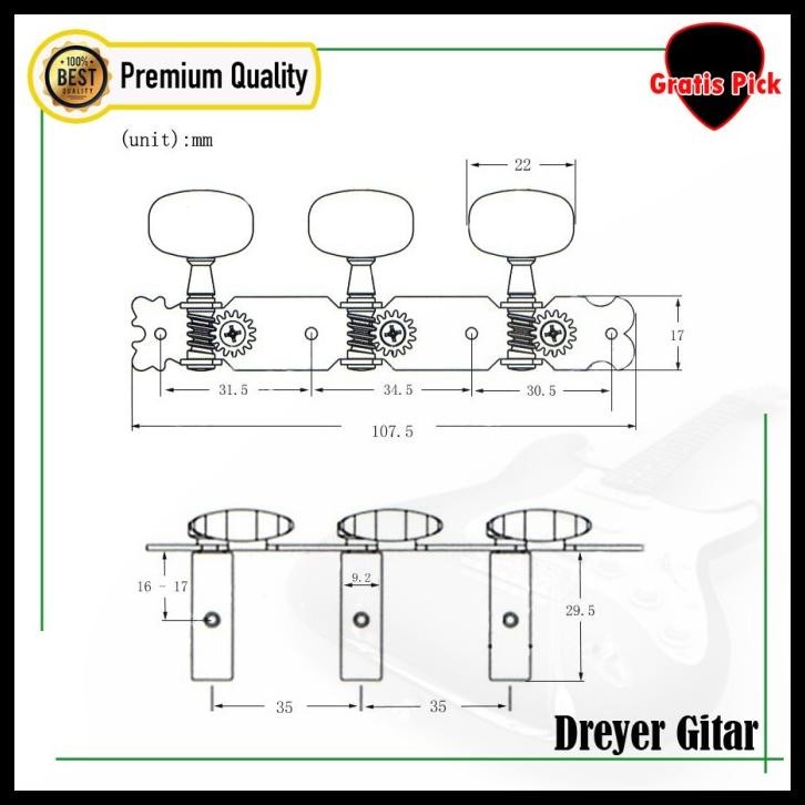 DRYER GITAR CLASSIC NYLON KNOP GITAR KLASIK NILON PREMIUM QUALITY