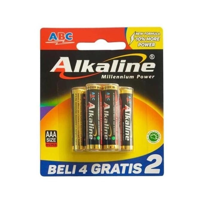 SALE BATERAI ABC ALKALINE AAA ISI 6 PCS / BATRE ABC TYPE AAA ORIGINAL