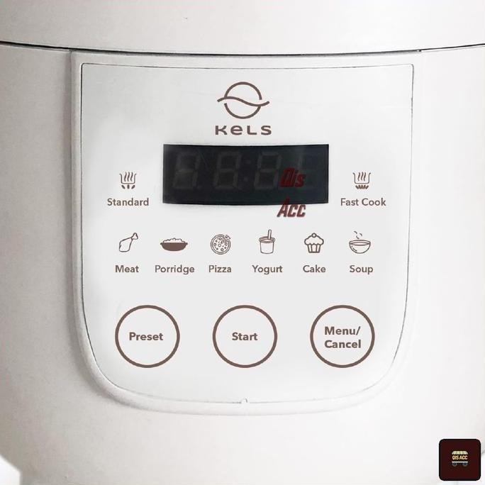 KELS Warner Rice Cooker Multi Cooker Digital 0.8 Ltr 350 Watt - Putih