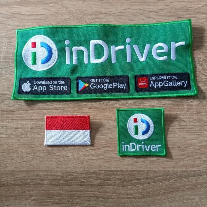 BEST EMBLEM INDRIVER HIJAU BORDIRAN OJOL INDRIVER HIJAU SATU SET