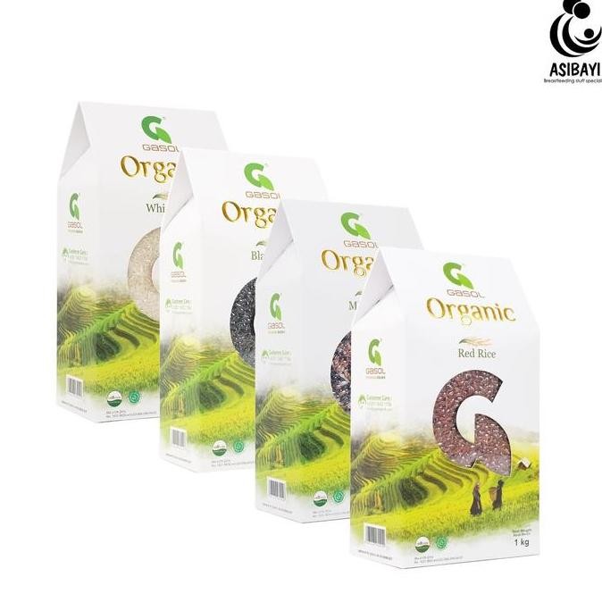

Gasol 1kg Beras Organik Putih Merah Hitam Campur Organic Rice Certified