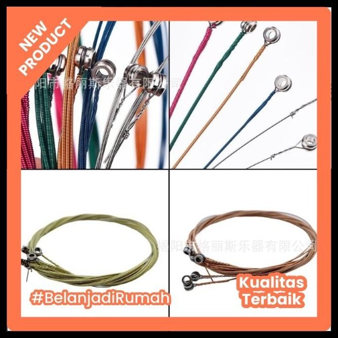 SENAR GITAR AKUSTIK 1 SET ORIGINAL/TALI GITAR AKUSTIK WARNA WARNI GRATIS PICK GITAR