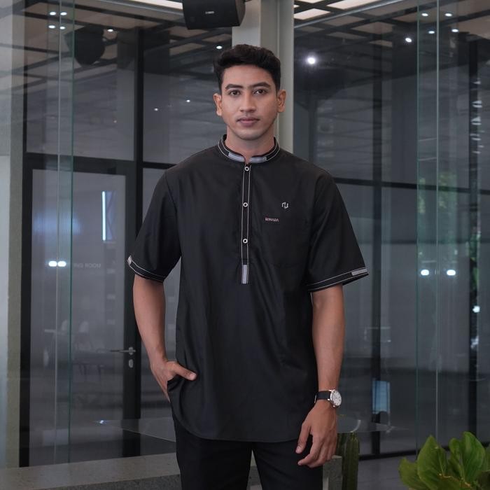 Himada Koko Zafar Pendek Dewasa Kurta Baju Muslim Pria Dewasa Polos Lengan Pendek Koko Sunnah