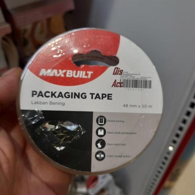 

MAXBUILT Packaging Tape OPP Lakban Extra Bening 48 Mm x 50 Mtr