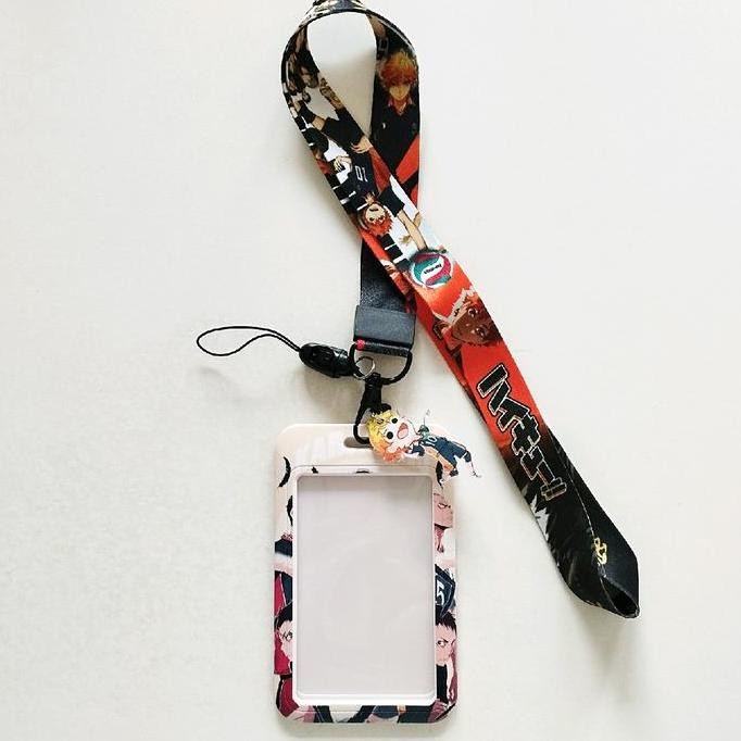 New Haikyuu Anime ID Card Holder Lanyard 1 Hinata Kageyama Name Tag Gantungan Kalung Wadah Kartu Nam