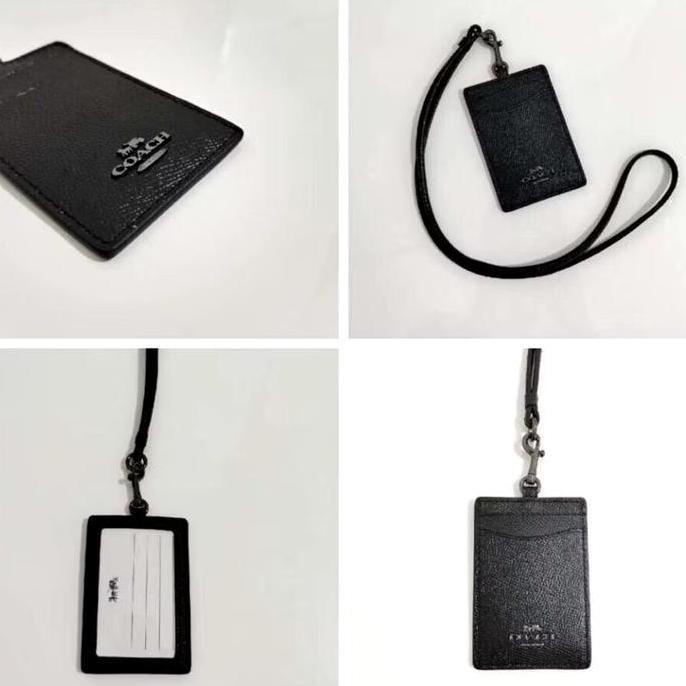 

New Ready COCH F57311 ID Lanyard in Leather Full Black