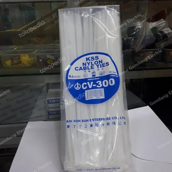 

New Kabel Ties KSS CV-300 4.8 x 300 30 cm Putih