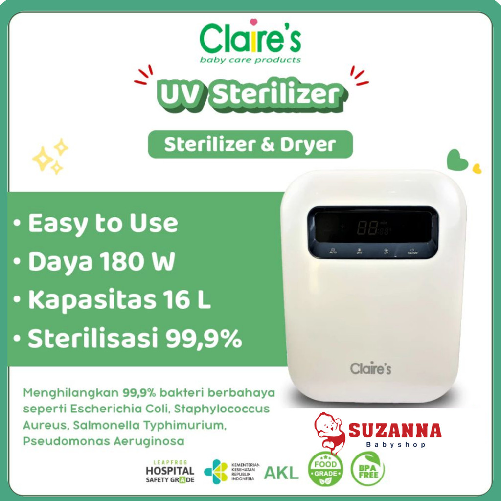 Claire's BS-U08 Baby Bottle Sterilizer - Alat Steril & Pengering Botol Susu