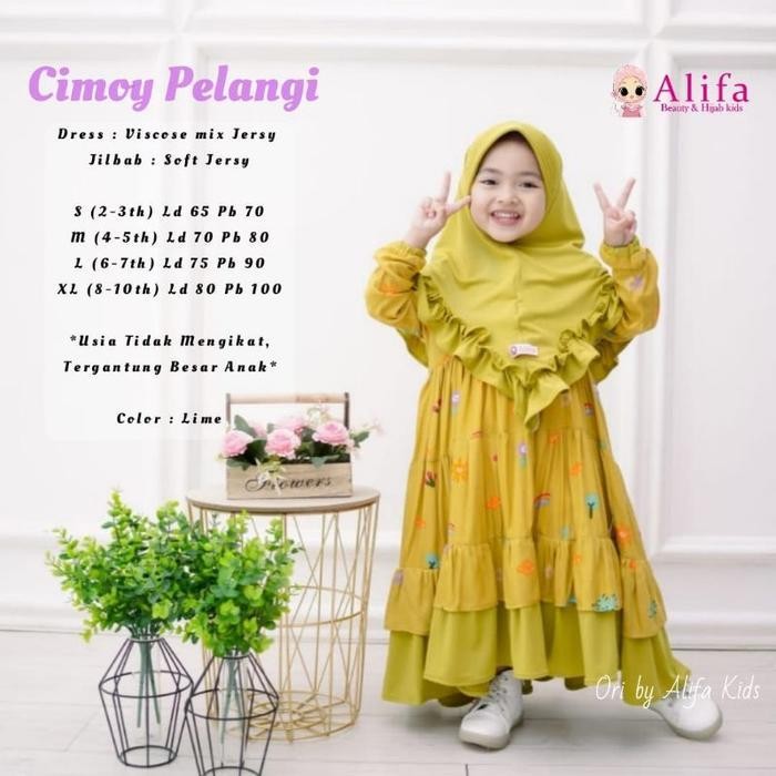 Original Gamis Anak Cimoy Alifa Baju Anak Perempuan Murah Syari