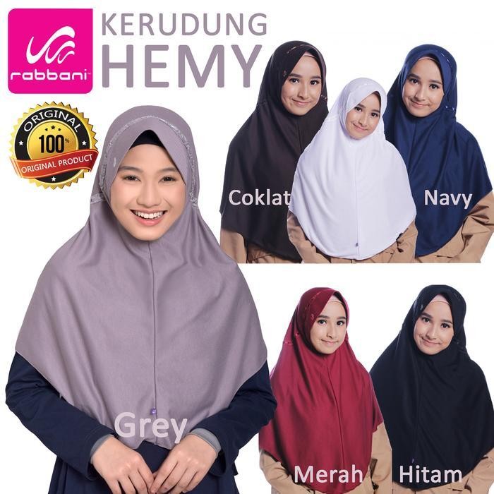 RHS KERUDUNG HIJAB JILBAB SEKOLAH RABBANI HEMY SERUT ATAS ASLI MURAH KAOS