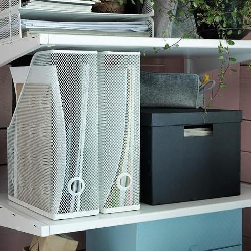 

New Set Binder isi 2 Pcs Tempat File Majalah Buku Baja Putih Folder Box