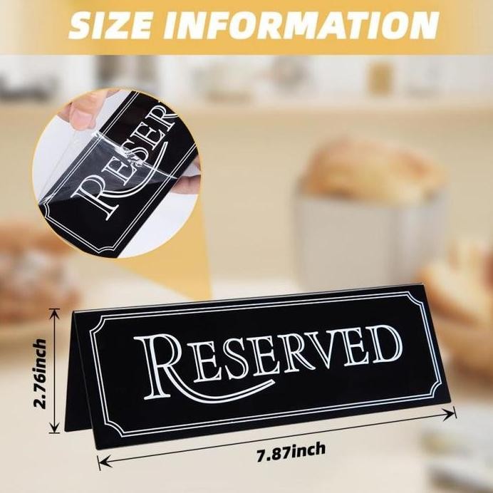 

New Papan RESERVED Acrylic Reserved Sign 20x7cm Papan Reservasi Akrilik