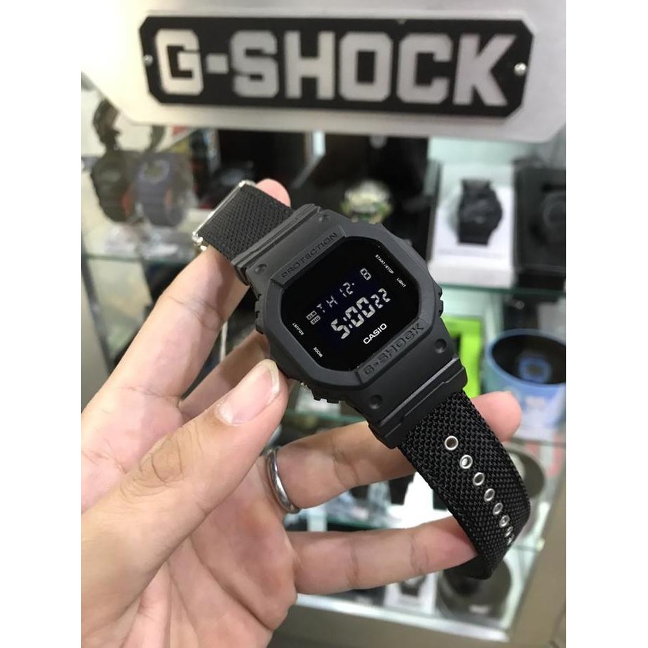 Baru Casio Gshock DW 5600BBN Nylon Strap Original