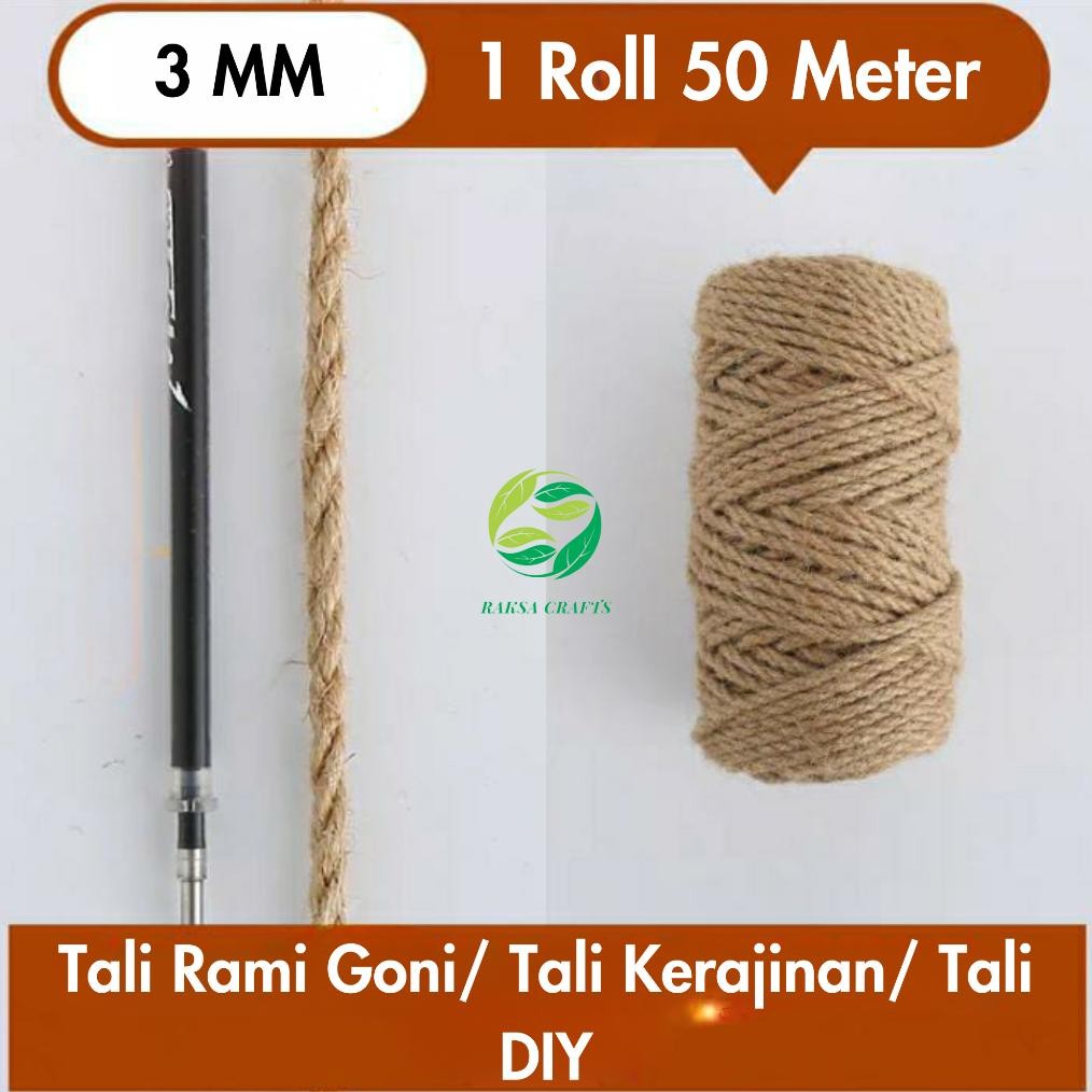 

Rd1- Termurah - Tali Goni/ Tali Rami 50 Meteran 3Mm, 4Mm, 5Mm, 6Mm | Tali Rami | Tali Souvenir | Tali Undangan | Tali Garukan Kucing