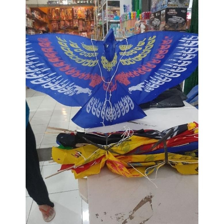 qw-7 ukd-23 Layangan Hias Burung Elang Kain Parasut Lipat Viral Original
