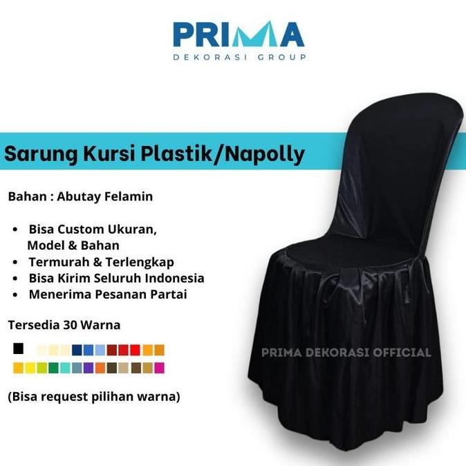 Sarung Kursi Plastik Napolly Polos Mengkilap