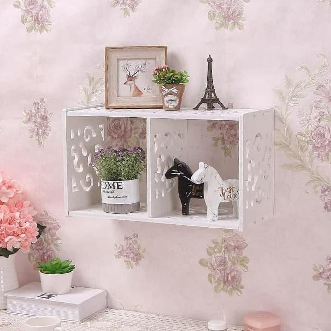 rak putih/rak dinding/hiasan rumah/hiasan dinding/rak kayu/rak putih