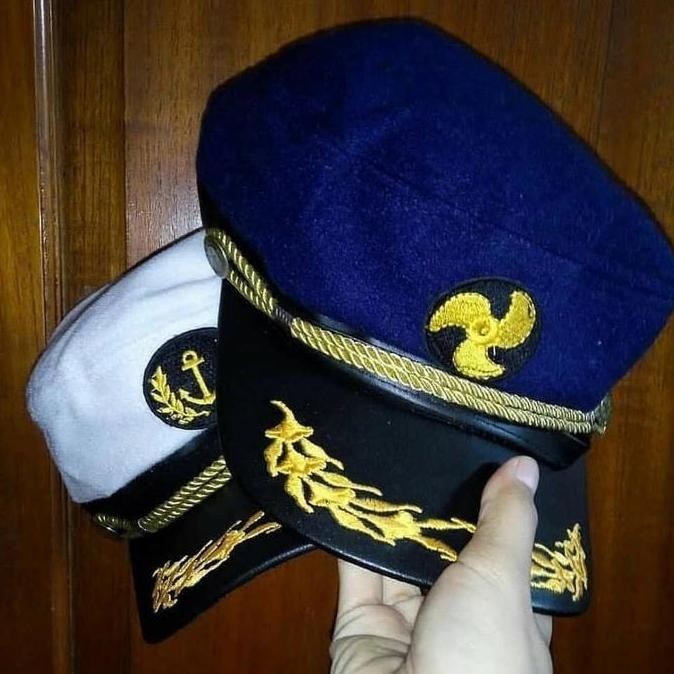 (Expert) TOPI PELAUT TOPI KAPTEN TOPI SAILOR SAILOR HAT TOPI PELAYARAN