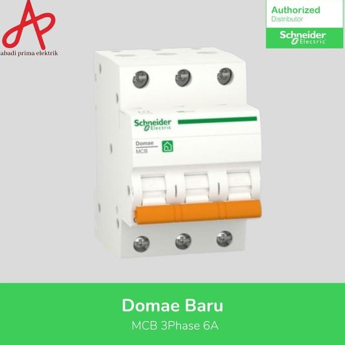SCHNEIDER ELECTRIC DOMAE MCB 3P C 6A MERLIN GERIN ORIGINAL DAN TERPERCAYA