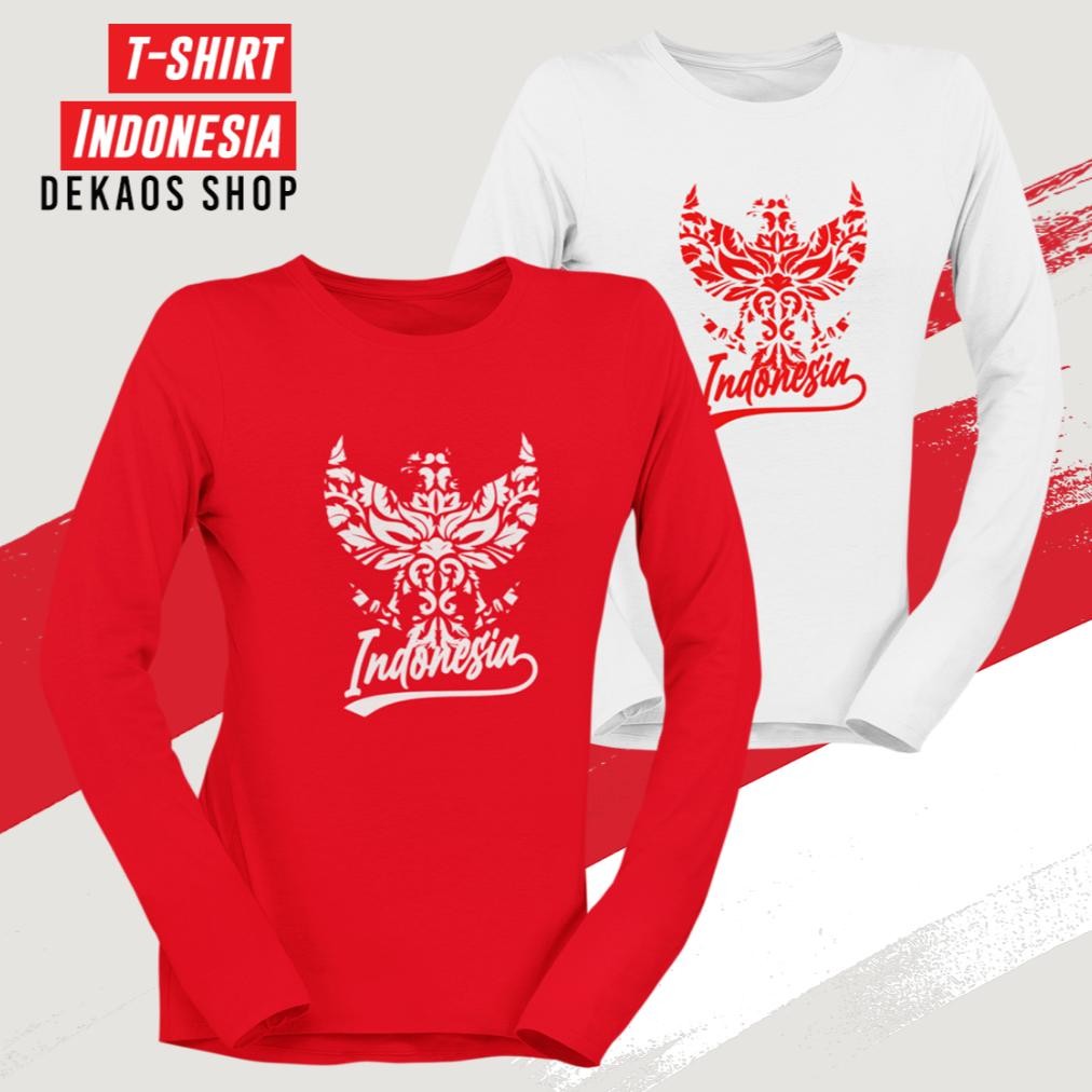 Kaos Merah Putih Agustusan Lengan Panjang Kaos 17 Agustus Pria Wanita Anak Lengan Panjang Baju Agust