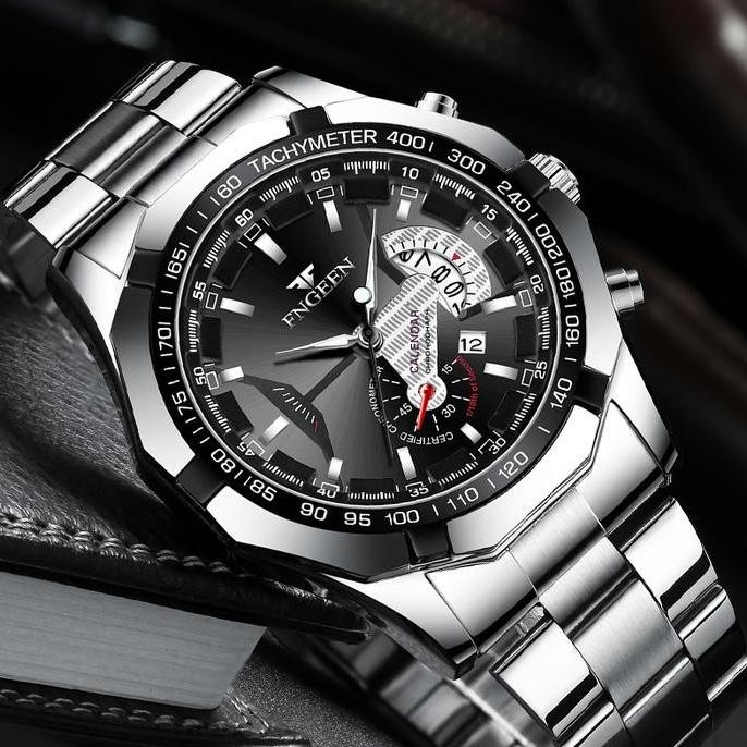 Jam Tangan Pria Bisnis Kasual Asli Import Premium Quality Original Tahan Air Kalender Luminous Aktif