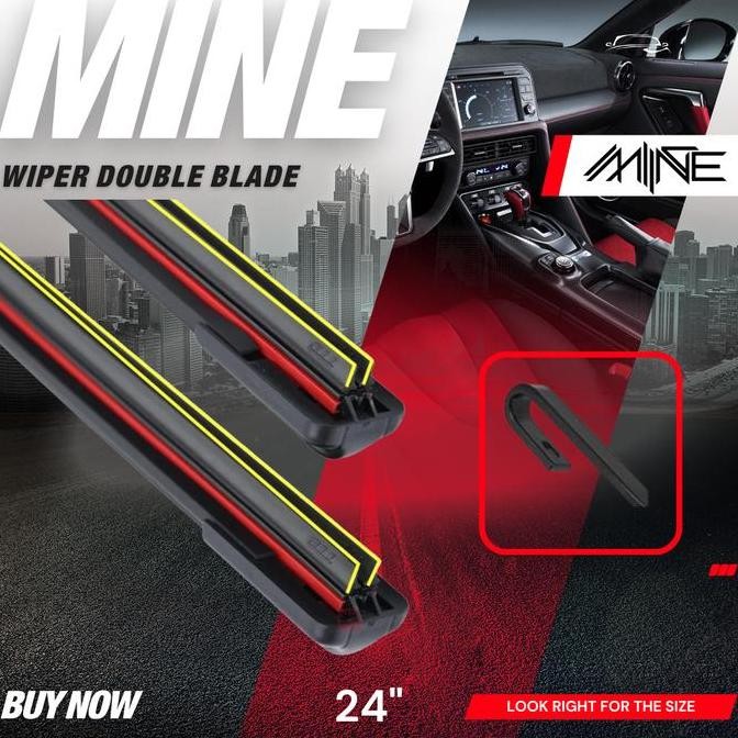 Wiper DOUBLE BLADE Universal Car (SATUAN) Wiper Karet