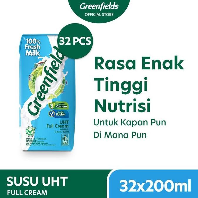 

[Lebih Hemat] Susu Greenfields Uht Full Cream 200Ml X 1 Karton