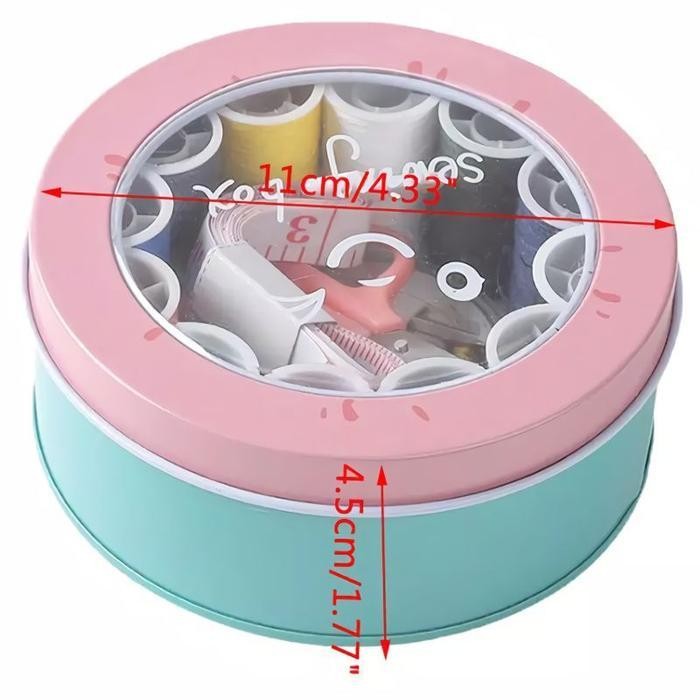 

Set Alat Jahit Kotak Bulat/Alat Jahit Benang Jarum Meteran/Kotak Benang Alat Jahit Lengkap