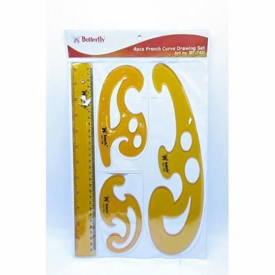 

Butterfly Bt740 French Curve Drawing Set Penggaris Stensil Kurva Lengkung Pola Jahit Baju Mal Kuping Wayang