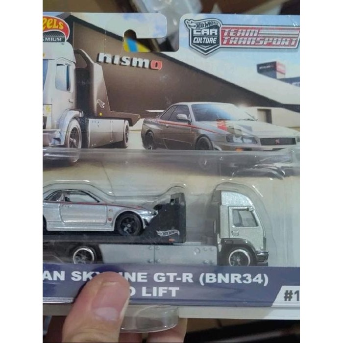 HOT WHEELS TEAM TRANSPORT NISSAN SKYLINE GTR BNR34 & AERO LIFT R34