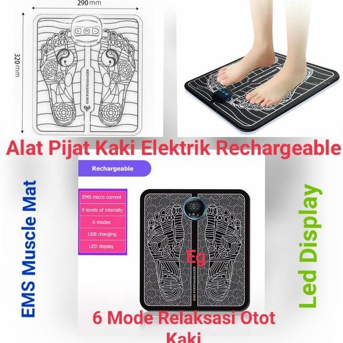 Original Alat Pijat Kaki Elektrik EMS Rechargeable Foot Massager Pad Akupunktur