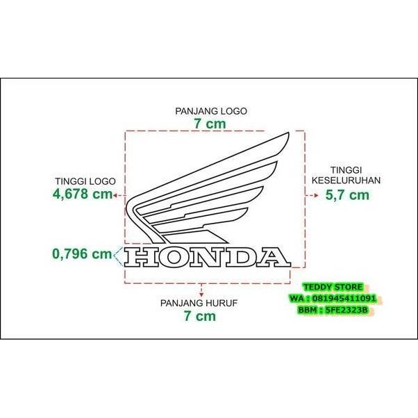 Emblem Sayap Honda 125 150 Mirror Chrome Silver / Gold Vario CB Beat