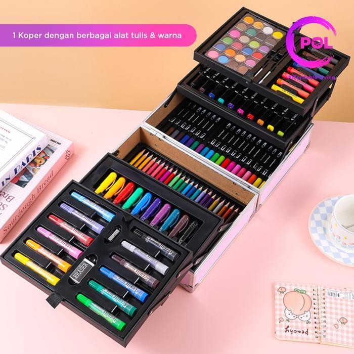 

WSS [POL] COD SNI Crayon Art Set 128pcs & 133pcs Koper Alumunium Besi | Krayon Pensil Warna