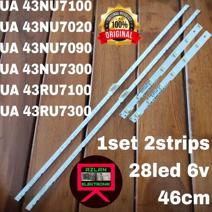 TERMURAH - BACKLIGHT LED TV SAMSUNG UA 43NU7100 43NU7300 RU7100 28LED 6V 46CM